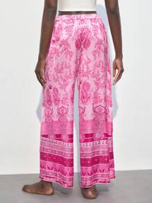 Maija Women's Loose Casual Palazzo Pants With Paisley Print, Beach/Holiday Style