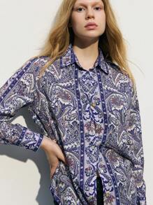 Maija Chemise décontractée ample à imprimé cachemire pour femmes, pour les vacances