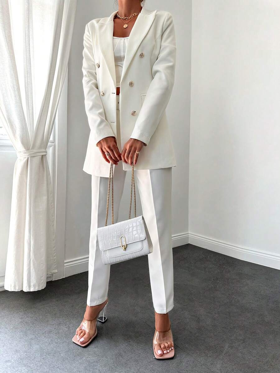 EURMUSE Double Breasted Blazer & Suit Trousers