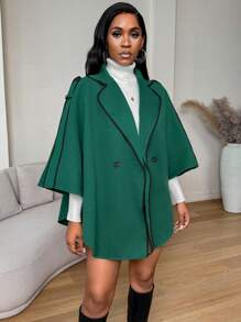 Zolique 女士绿色 Countercape 粗花呢大衣