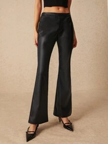SHEIN Frenchy Quần âu màu trơn cho nữ - màu đen - Xem 2