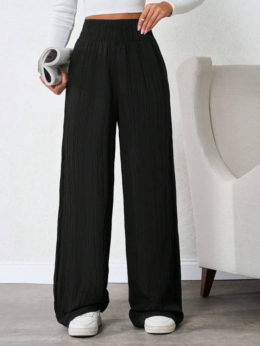 SHEIN Tall Women Bottom Black Comfort Pants, Tall Women - Black - View 1