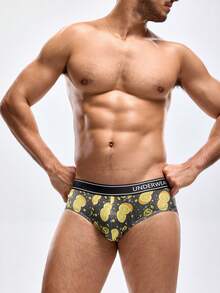 Quần lót nam cạp chun in chữ và hoa quả 3 món/bộ - Nhiều màu - Xem 4