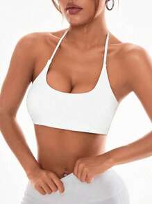 SHEIN Sport Studio Damen einfacher täglicher Halter Sport-BH Einfarbig