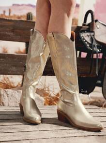 Styleloop Women's Fashion White Versatile Outdoor Party Classic Knee-High Boots Fall