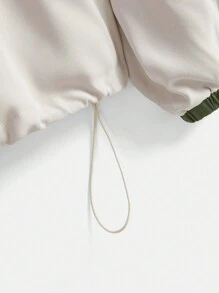 Mulvari Women Casual Spring Autumn Loose Contrast Color Hooded Long Sleeve Jacket - Multicolor - View 4