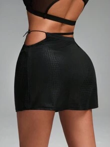 Innovista Chân váy đen giả da có dây rút, chân váy tập luyện, quần short thể thao mini màu đen thường ngày, quần áo tập luyện yoga HIIT hàng ngày, quần bó co giãn cao, quần thể thao năng động, quần có túi, quần thoải mái vận động, quần chức năng chống rách khi tập squat, quần tập cardio, đạp xe, tập thể dục ngoài trời, chống tia UV, có lưới thoáng khí, thiết kế cắt xẻ, chống mồ hôi, phong cách tiện dụng, thời trang đường phố. - màu đen - Xem 8