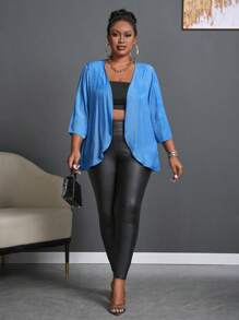 Slaydiva Plus Size  Casual Solid Color Teacher Outfits Fall Women Clothes Jacket