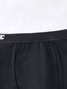 SHEIN 4pcs/Pack Teenage Boys' Comfortable Cartoon Print Letter Elastic Breathable Boxer Briefs