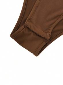 Calvaya 大码秋冬休闲纯色不对称领长袖紧身衣