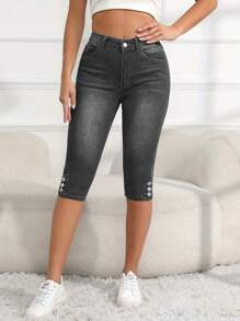 Women's Casual Stretch Skinny Cropped Jeans