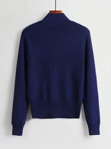 Elegant Cardigan, Sweater Jacket, Women's Cardigans, Graceful Knit Top - Royal Blue - View 2