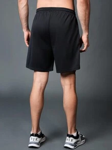 Gym Rark Quần short thể thao nam kiểu Boyfriend Style in họa tiết, quần tập luyện, quần nỉ, quần short đen. - màu đen - Xem 2