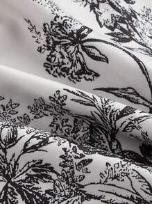 Flirla 大码蝴蝶结花卉印花露背无袖连衣裙 - 香檳色 - 查看 4