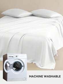 1pc Supersoft Plain Flat Sheet,Lightweight Cloud-Like Feel Bedding,Deep Pocket Bed Sheet, Soft And Breathable, For All Size Bed-Twin, Full, King, Queen Size Sheet