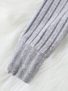 Textured Knit Zipper Baby Boy Jumpsuit, Comfortable & Warm For Autumn - Grey - View 7