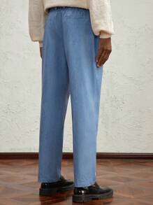 AKNOTIC Business Casual Quần ống đứng lưng vừa, dệt kim ôm vừa vặn cho nam - Rửa nhẹ - Xem 2
