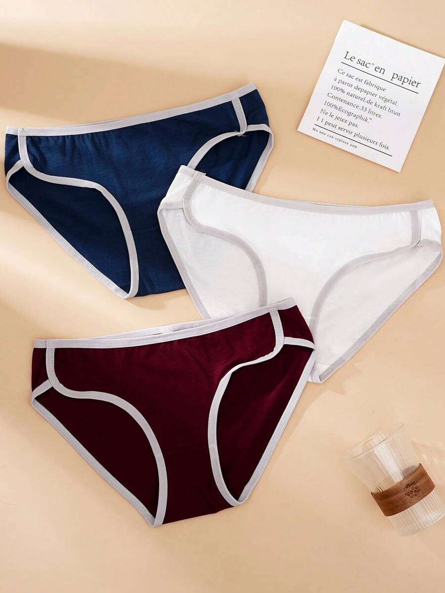 女士拼色休闲丁字裤 - 彩色 - 查看 1