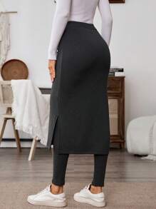 EMERY ROSE 女士修身优雅迷人高开叉高腰紧身裤