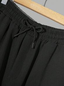 RueChic Men Cargo Pocket With Belt And Label Regular Pants - Black - View 3