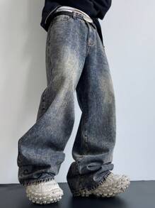 Manfinity EMRG Quần Jeans Ống Rộng Baggy Denim Nâu Cho Nam - màu nâu - Xem 8
