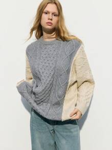 Maija 女士休闲拼色针织毛衣，秋冬秋季毛衣 - 彩色 - 查看 6