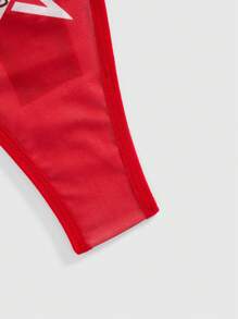 ROMWE Grunge Punk 3pcs/Set Rapper Star & Figure Print Sexy Thong Panties - Black - View 3