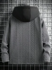 Manfinity Homme Giacca con cappuccio a tinta unita a maniche lunghe per uomo