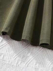 SHEIN 1 Stück marineblauer Trägerrock im College-Stil für Kleine Mädchen, geeignet für den Herbst