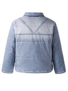 Gepolsterte Jacke mit Kragen und Aufdruck für Teenager Jungen, Streetwear Style - Blau - Übersicht 2