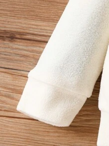 Toddler Girl Fashion Fleece Collared Sweatshirt And Elastic Waist Pocket Sweatpants Set