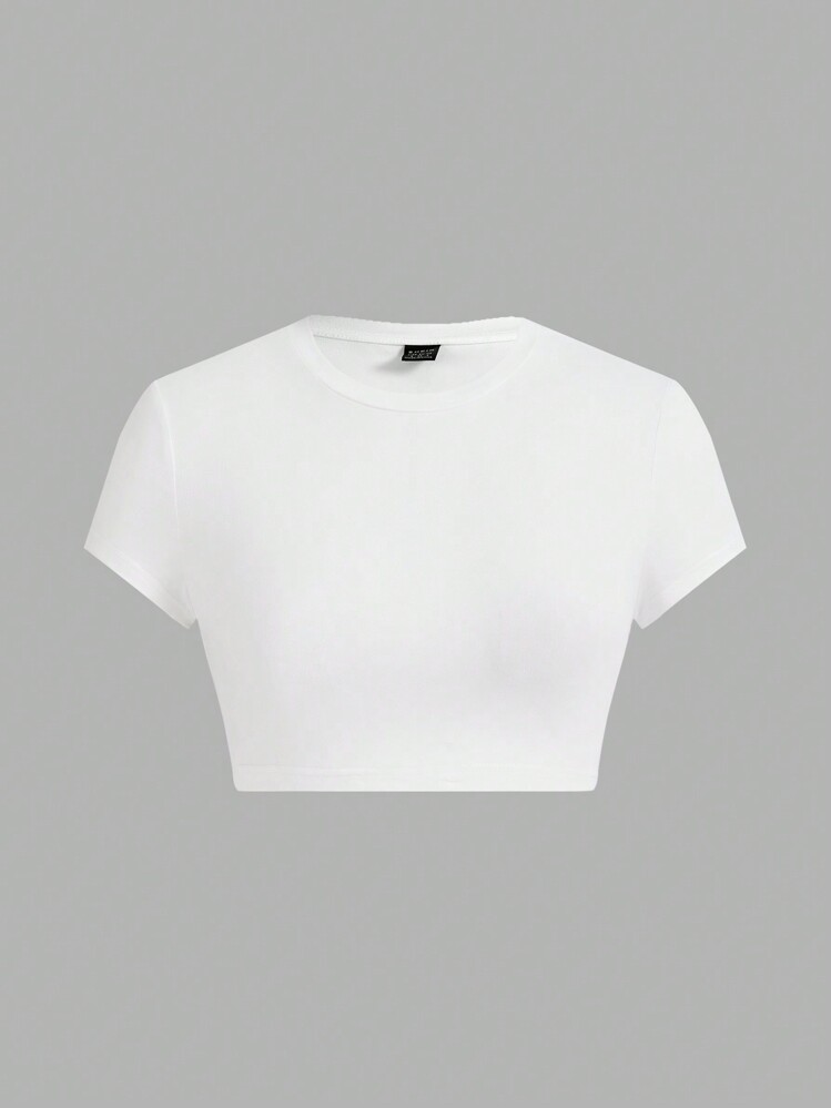 SHEIN EZwear 3 件套女士圆领短袖紧身短款连体衣，适合夏季 - 彩色 - 查看 11