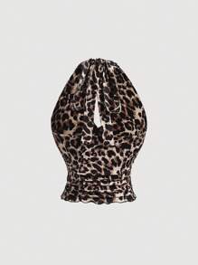 SHEIN MOD 大码秋季朋克风Y2K豹纹露背吊带上衣，性感上衣，适合演唱会、复古风等场合。 - 彩色 - 查看 2