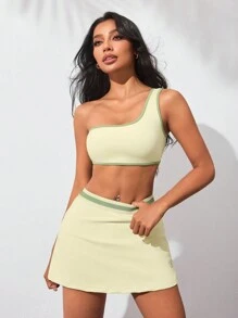 SHEIN Cheerettes 女士无袖短款上衣和迷你裙健身运动服女士套装健身服女士套装 - 白色 - 查看 7