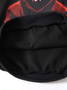 SHEIN Teen Boy 2pcs/Set Casual Hoodie & Sweatpants Set, Smiling Face Design, Halloween, School, Campus, College