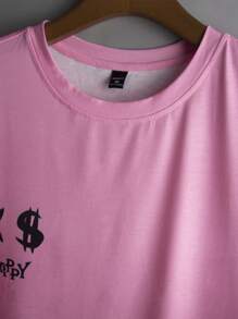 Manfinity Homme Plus Size Men's Colorful Printed Crew Neck Short Sleeve T-Shirt