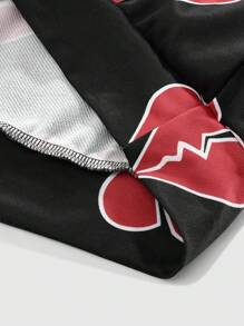 Manfinity LEGND 2pcs/Set Men Heart Graphic Hooded Sweatshirt And Pants Tracksuits - Multicolor - View 7