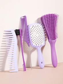 1pc Professional Hair Styling Comb For Curly, Consist Of Edges Brush, Tail Comb, Gel Brush Denman Brush Edge Control Brush,Hair Brush Detangling Barber Comb Parting Comb Hair Picks Rat Tail Comb Rat Tail Combs For Parting,Hair Styling Comb Decorative Tail Comb, Edge Control Brush And Shampoo Brush Hair Comb, Anti-Static Braiding Combs Hair Combs For Salon,Braiding Combs Rat Tail Comb,Wide Tooth Comb Teasing Hair Brush Brush Hair Brush Scalp Massage,Straight, Wet, Dry, Long, And Short - Multicolor - View 10