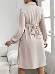 SHEIN Maternity Long Sleeve Button Up Polo Dress, Suitable For Fall/Winter, Pregnancy, Teacher, Baby Shower