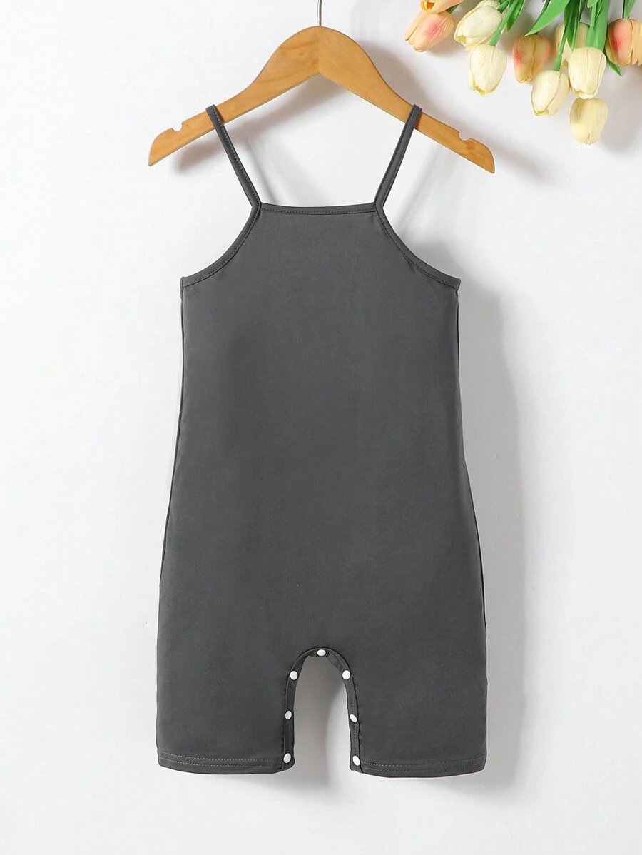 Infant Baby Girls Sleeveless Rompers Backless Jumpsuit Summer Outfit - Black - View 1