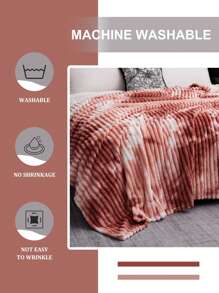 1件毯子，床上用品，柔软保暖，亲肤透气，轻盈柔软，纯色系列，简约时尚设计，适用于沙发、卧室、客厅，全方位舒适，旅行必备，午睡毯，多种尺寸可选，可机洗，房间装饰，冬季装饰 - 紅木色 - 查看 6