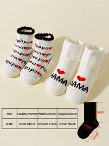 6 đôi tất họa tiết chấm bi và trái tim cho bé gái mới biết đi để mặc hàng ngày - Nhiều màu - Xem 3