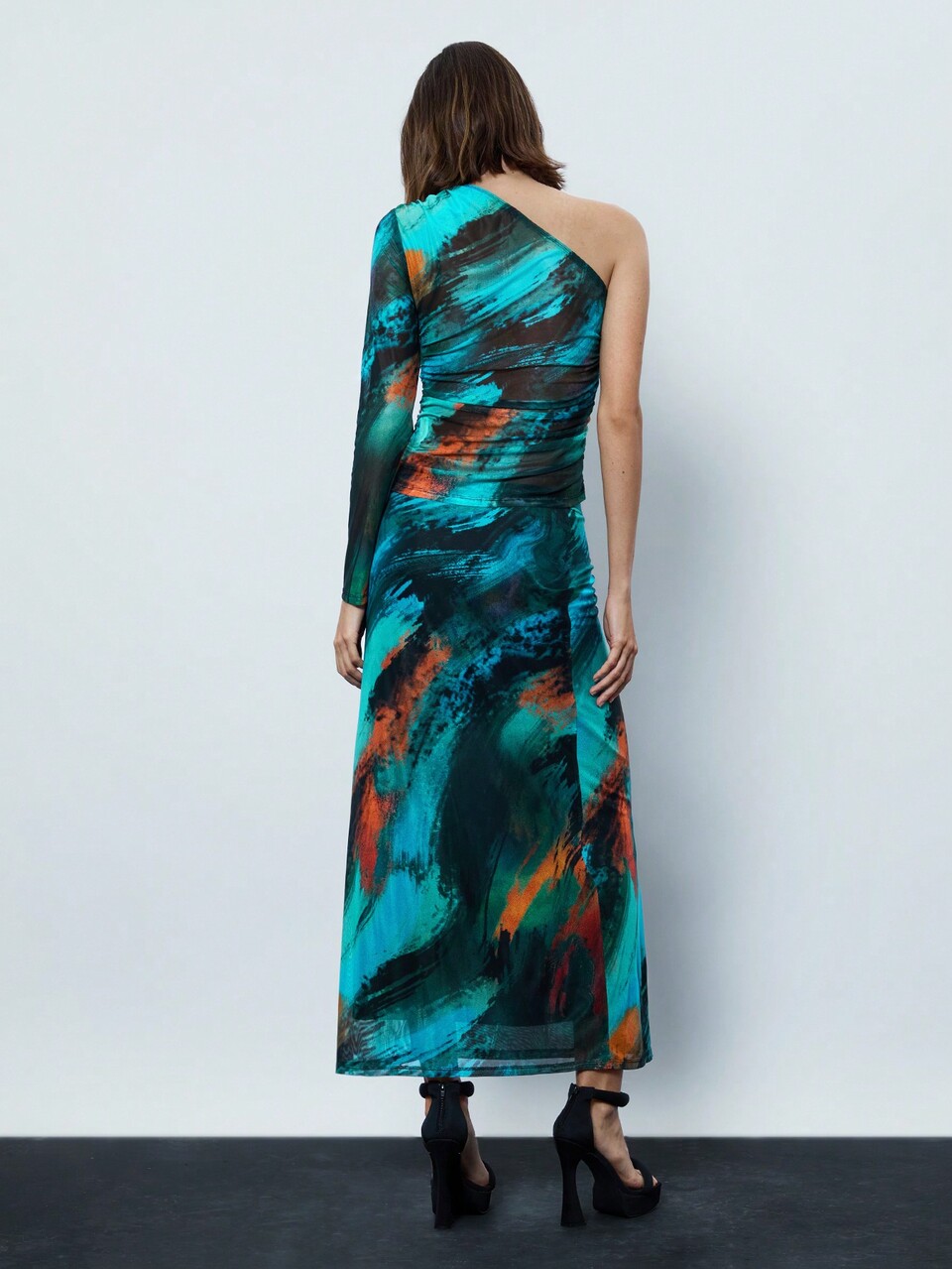 SHEIN Maija Tie Dye Mesh Fabric With Comfortable Stretch, Modern Urban Stylish Tie Dye Decor