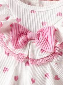 Souflis Souflis 女婴心形 & 蝴蝶结印花连衣裙 - 紅白色 - 查看 4