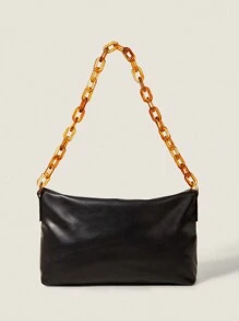 SHEIN BAE Tas Tangan Wanita Portabel Kapasitas Besar Warna Hitam - Hitam - View 4