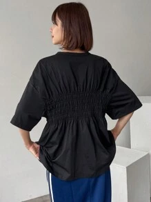 FRIFUL 女士圆领字母印花宽松休闲T恤，图案T恤超大T恤