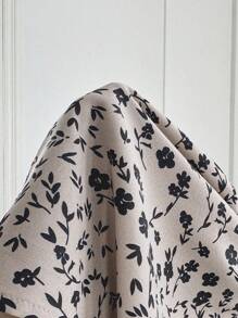 SHEIN Maternity All-Over Print Ruffled Hem Fall/Winter Short Dress - White - View 6