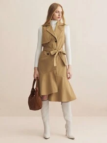 BizChic Women's Yellow Ruffle Sleeveless Dress For Summer - Mustard Yellow - View 8