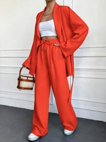 EURMUSE Beige Two Pieces Sets - Burnt Orange - View 5