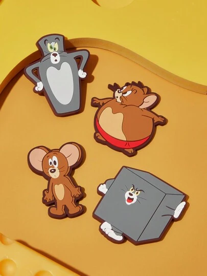 TOM & JERRY X SHEIN 4 件/套趣味卡通图案冰箱贴
